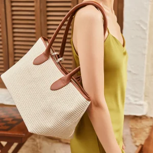 BeauToday Women Casual Knitting Tote Handbag with Large Capacity