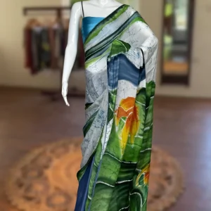 Birds of Paradise - Tropical Multi-Colour Saree