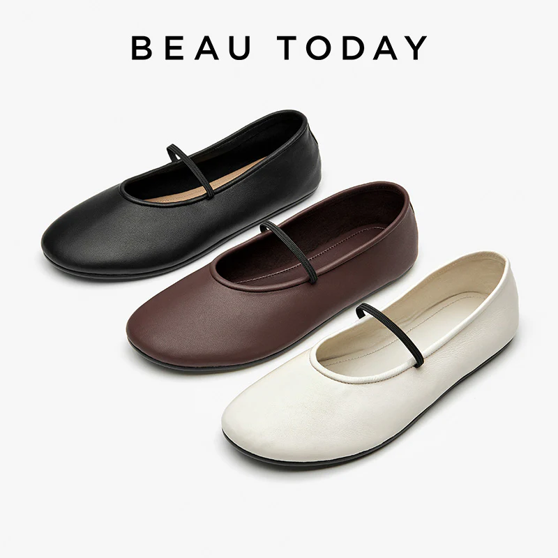BeauToday Women's Soft Sheepskin Mary Janes Flats with Round Toe Design - Image 3