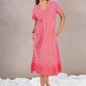 Striped Romance -Red and White Dress