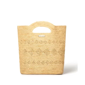 BeauToday Women Large Capacity Handmade Knitting Handbag with Delicate Openwork Print