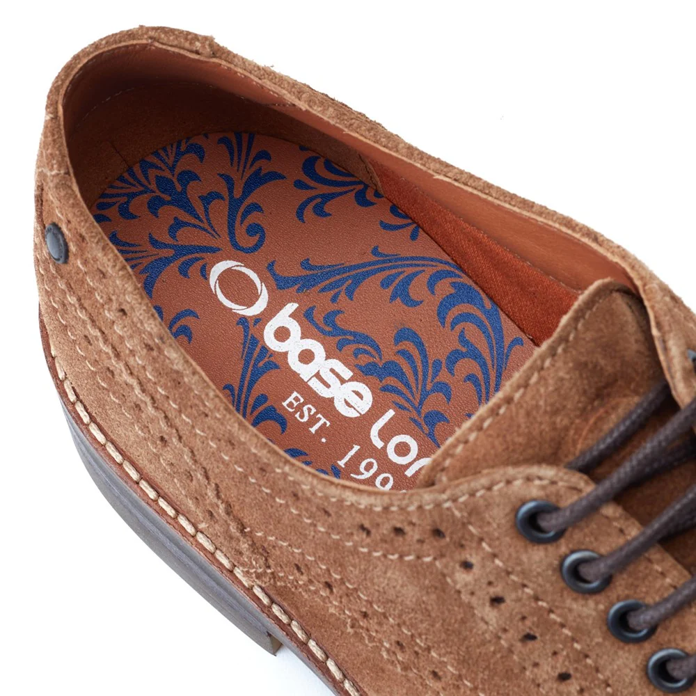 Hatfield Suede Brogue Shoes Ginger - Image 8